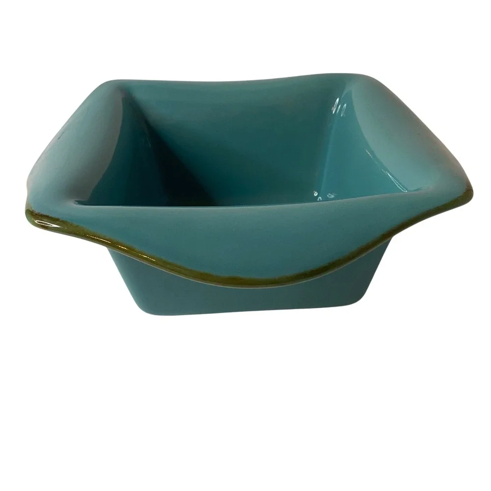 Southern Living At HOME Tuscan Everyday Baker Turquoise Blue Square Stoneware 8